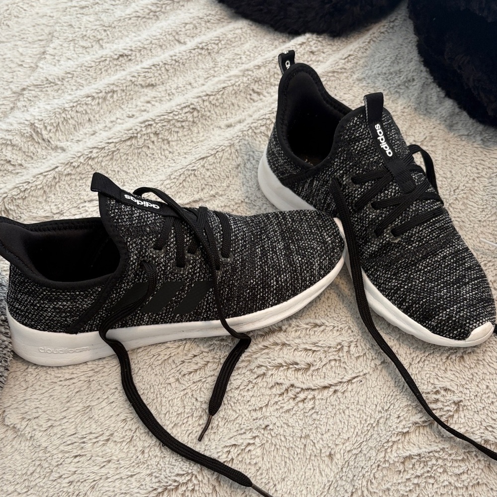 Adidas Knit Black and White Running Shoes